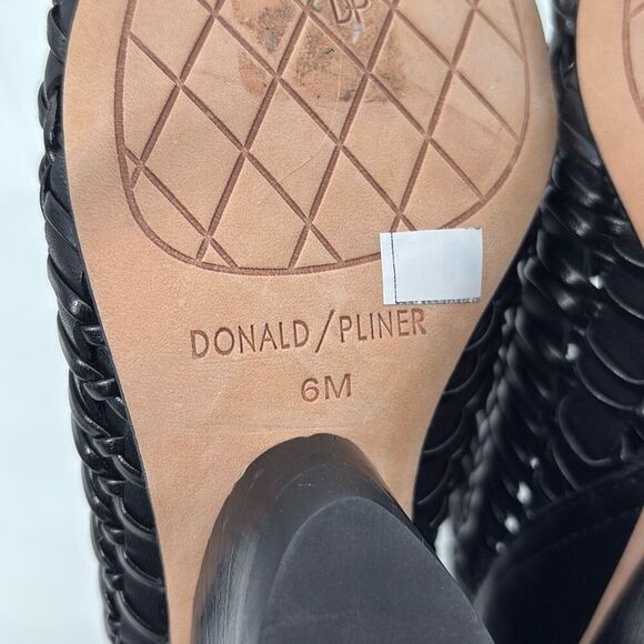 New Donald J Pliner Women's‎ JACQI Woven Wedge Peep Toe Zip Bootie Black 6 - Picture 14 of 16